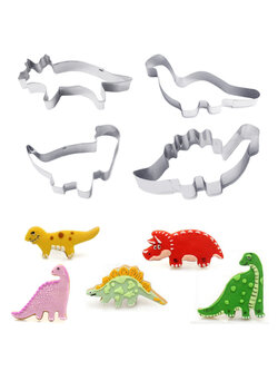 พิมพ์กดคุกกี้ รูปไดโนเสาร์ 4 ชิ้น