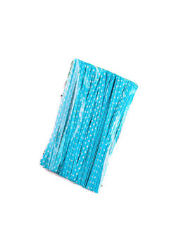 ลวดมัดปากถุง สีฟ้าลายจุด 10 cm. บรรจุ 100 ชิ้น/ห่อ