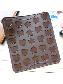 แผ่นซิโคน มาการอง รูปหมี หัวใจ ดาว 27 ช่อง