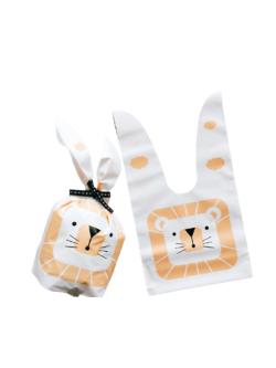 ถุงหูกระต่าย รูปหมี 50 ใบ/ห่อ (Size : 13.5*22+6 cm.)