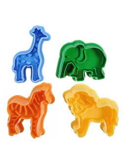 พิมพ์กดคุกกี้ เซตสัตว์ป่า 4 ชิ้น/เซต (สีไม่ตรงตามภาพนะคะ แล้วแต่ล็อตของโรงงาน)