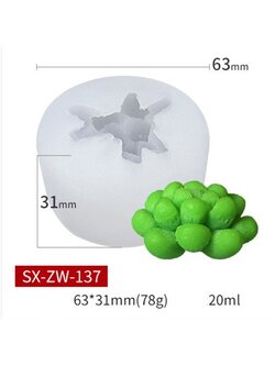 โมล(Mold) แม่พิมพ์ซิลิโคน ทำวุ้น ขนม สบู่ งานDiy รูป Succulent (SX-ZW-137)