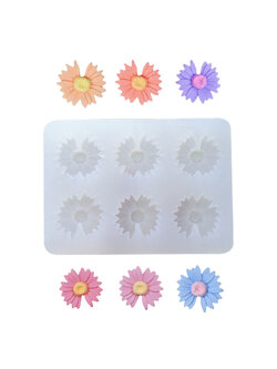 โมล(Mold) แม่พิมพ์ซิลิโคน ทำวุ้น ขนม สบู่ งานDiy รูปดอกเดซี่ (เล็ก)