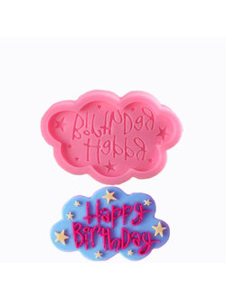 โมล พิมพ์ซิลิโคน รูป Happy BirthDay ของจริงสีเทานะคะ