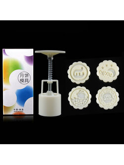 พิมพ์ขนมไหว้พระจันทร์ ขนมเปี๊ยะ 50 กรัม (4 ลาย)