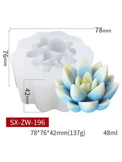 โมล(Mold) แม่พิมพ์ซิลิโคน ทำวุ้น ขนม สบู่ งานDiy รูปSucculent (SX-ZW-196)