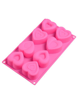 แม่พิมพ์ซิลิโคน พิมพ์สบู่ พิมพ์วุ้น พิมพ์ขนม รูปหัวใจ 8 ช่อง