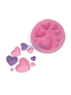 โมล แม่พิมพ์ซิลิโคน แม่พิมพ์สบู่ แม่พิมพ์วุ้น แม่พิมพ์ขนม รูปหัวใจ 8 ช่อง