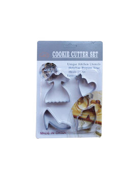 พิมพ์กดบิสกิต พิมพ์กดคุกกี้ รูปเลดี้ 4 ชิ้น/เซต