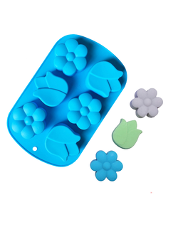 แม่พิมพ์ขนม แม่พิมพ์ซิลิโคน แม่พิมพ์วุ้น แม่พิมพ์สบู่ รูปดอกไม้ ดอกทิวลิป 6 ช่อง