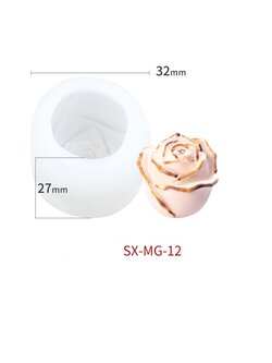โมล(Mold) แม่พิมพ์ซิลิโคน ทำวุ้น ขนม สบู่ งานDiy รูปดอกกุหลาบ (1 นิ้ว) (SX-MG-12)