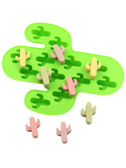 แม่พิมพ์ขนม พิมพ์ซิลิโคน พิมพ์วุ้น พิมพ์ช็อค พิมพ์สบู่ รูปกระบองเพชร แคคตัส ไซส์เล็ก 12 ช่อง (พิมพ์สีเขียว)