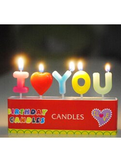 เทียนตกแต่งเค้ก I Love You (ราคา/ชิ้น)