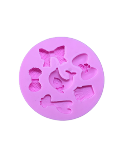 แม่พิมพ์ ซิลิโคน สำหรับทำฟองดองท์ กัมเพส รูปโบว์ (พิมพ์สีเขียว)