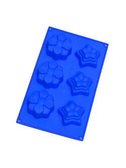 แม่พิมพ์ซิลิโคน พิมพ์สบู่ พิมพ์วุ้น พิมพ์ขนม รูปดอกไม้ 6 ช่อง