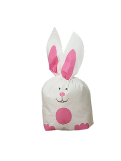 ถุงหูกระต่าย ถุงเบเกอรี่ หมีสีชมพู 50 ใบ/ห่อ (Size : 13.5*22+6 cm.)