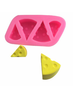 โมล(Mold) แม่พิมพ์ซิลิโคน ทำวุ้น ขนม สบู่ งานdiy รูปชีสเค้ก เนยแข็งจิ๋ว (พิมพ์สีชมพู)