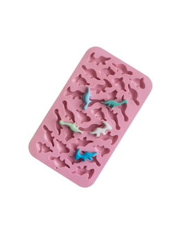 แม่พิมพ์ซิลิโคน พิมพ์สบู่ พิมพ์วุ้น พิมพ์ขนม รูปไดโนเสาร์ ไซสเล็ก 30 ช่่อง (พิมพ์สีชมพู)