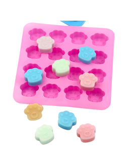 โมล(Mold) แม่พิมพ์ซิลิโคน ทำวุ้น ขนม สบู่ งานdiy รูปอุ้งเท้า เท้าหมี 16 ช่อง