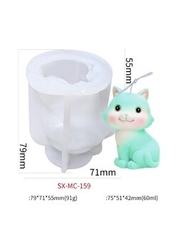โมล(Mold) แม่พิมพ์ซิลิโคน ทำวุ้น ขนม สบู่ งานdiy รูปแมวเหมียว (SX-MC-159)