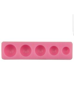 ซิลิโคนสำหรับทำฟองดองท์ กัมเพส รูปครึ่งวงกลม ไซส์เล็ก 5 ช่อง