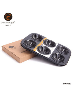 Chef Made แม่พิมพ์ มัฟฟิน คัพเค้ก ถาดหลุมเทปลอน รูปเพชร 6 หลุม (WK9082)