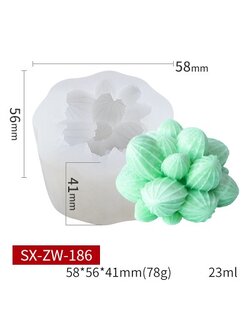 โมล(Mold) แม่พิมพ์ซิลิโคน ทำวุ้น ขนม สบู่ งานDiy รูปไม้อวบน้ำ Succulent (SX-ZW-186)