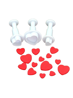 ที่พิมพ์ลายฟองดองท์ พิมพ์กดคุกกี้ รูปหัวใจ 3 ชิ้น/แพ็ค