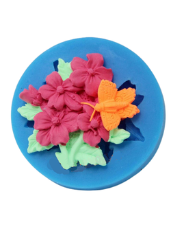 โมล(Mold) แม่พิมพ์ซิลิโคน ทำวุ้น ขนม สบู่ งานDiy รูปดอกไม้ (พิมพ์สีชมพู)