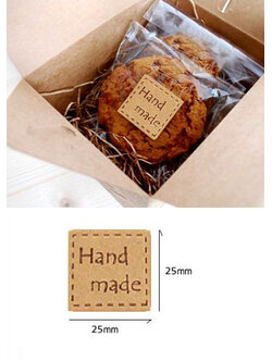 สติ๊กเกอร์ติดปากถุง Hand Made 48 ดวง/แผ่น