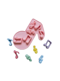 แม่พิมพ์ขนม พิมพ์ซิลิโคน พิมพ์วุ้น พิมพ์ขนมชั้น พิมพ์สบู่ รูปตัวโน๊ต 6 ช่อง