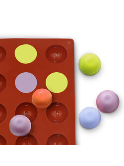 โมล(Mold) แม่พิมพ์ซิลิโคน ทำวุ้น ขนม สบู่ งานdiy รูปครึ่งวงกลม 15 ช่อง (15 กรัม)