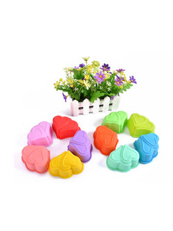 แม่พิมพ์ขนม พิมพ์ซิลิโคน พิมพ์วุ้น พิมพ์ขนมชั้น พิมพ์สบู่ รูปหัวใจ 9.3*7.3*4 cm.(1 โหล/12 ชิ้น)