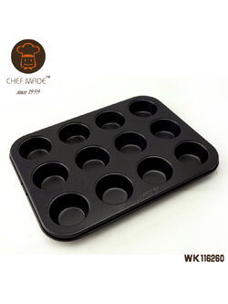 Chef Made ถาดหลุมเทปล่อน 12 หลุม (25.5*19.6*2.1 cm.) (WK116260)