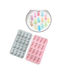 แม่พิมพ์ซิลิโคน พิมพ์สบู่ พิมพ์วุ้น พิมพ์ขนม รูปสับปะรด 16 ช่อง