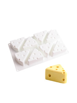 โมล(Mold) แม่พิมพ์ซิลิโคน ทำวุ้น ขนม สบู่ งานdiy รูปชีสเค้ก เนยแข็ง (ใหญ่-หนา) 8 ช่อง