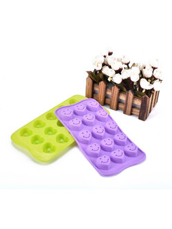 แม่พิมพ์ขนม พิมพ์ซิลิโคน พิมพ์วุ้น พิมพ์ช็อค รูปอมยิ้ม 15 ช่อง