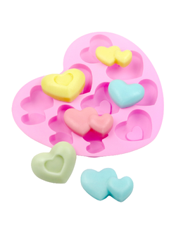 แม่พิมพ์ซิลิโคน พิมพ์สบู่ พิมพ์วุ้น พิมพ์ขนม พิมพ์ช็อค รูปหัวใจ 9 ช่อง (พิมพ์สีขาว)