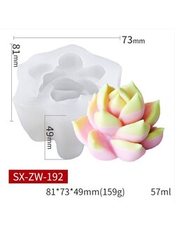 โมล(Mold) แม่พิมพ์ซิลิโคน ทำวุ้น ขนม สบู่ งานDiy รูปSucculent (SX-ZW-192)