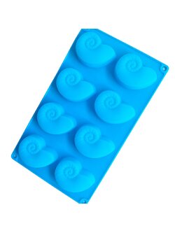 โมล(Mold) แม่พิมพ์ซิลิโคน ทำวุ้น ขนม สบู่ งานdiy รูปเปลือกหอยแอมโมไนต์ (เปลือกหอยโบราณ) 8 ช่อง