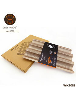 Chef Made แม่พิมพ์ขนมปัง เทฟล่อน สีทอง (Nonstick) 38.5*24.5 cm. (WK9026)