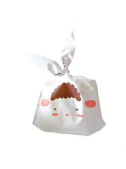 ถุงหูกระต่าย ถุงเบเกอรี่ 50 ใบ/ห่อ (Size : 13.5*22+6 cm.)