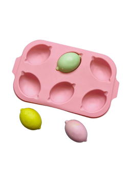 โมล(Mold) แม่พิมพ์ซิลิโคน ทำวุ้น ขนม สบู่ งานdiy รูปเลม่อน 6 ช่อง