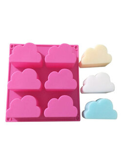แม่พิมพ์ซิลิโคน พิมพ์สบู่ พิมพ์วุ้น พิมพ์ขนม รูปก้อนเมฆ 6 ช่อง (น้ำหนักสบู่ 65 กรัม)
