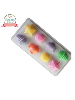 แม่พิมพ์ขนม แม่พิมพ์วุ้น แม่พิมพ์พลาสติกขุ่น รูปสัตว์ทะเล 8 ช่อง