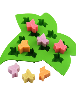 แม่พิมพ์ขนม พิมพ์ซิลิโคน พิมพ์วุ้น พิมพ์ช็อค พิมพ์สบู่ รูปใบไม้ 10 ช่อง