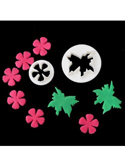 ที่พิมพ์ลายฟองดองท์ พิมพ์กดคุกกี้ รูปดอกพลัม 2 ชิ้น/แพ็ค