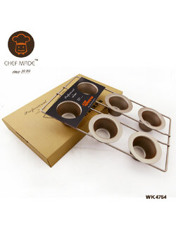 Chef Made แม่พิมพ์เค้ก ถ้วยมัฟฟิน เทฟล่อน 6 ช่อง (nonstick) (WK4754)