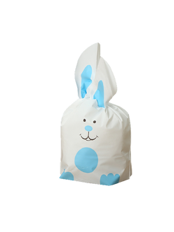 ถุงหูกระต่าย ถุงเบเกอรี่ หมีสีฟ้า 50 ใบ/ห่อ (Size : 13.5*22+6 cm.)