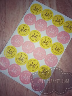 สติ๊กเกอร์ติดปากถุง 24 ดวง/แผ่น